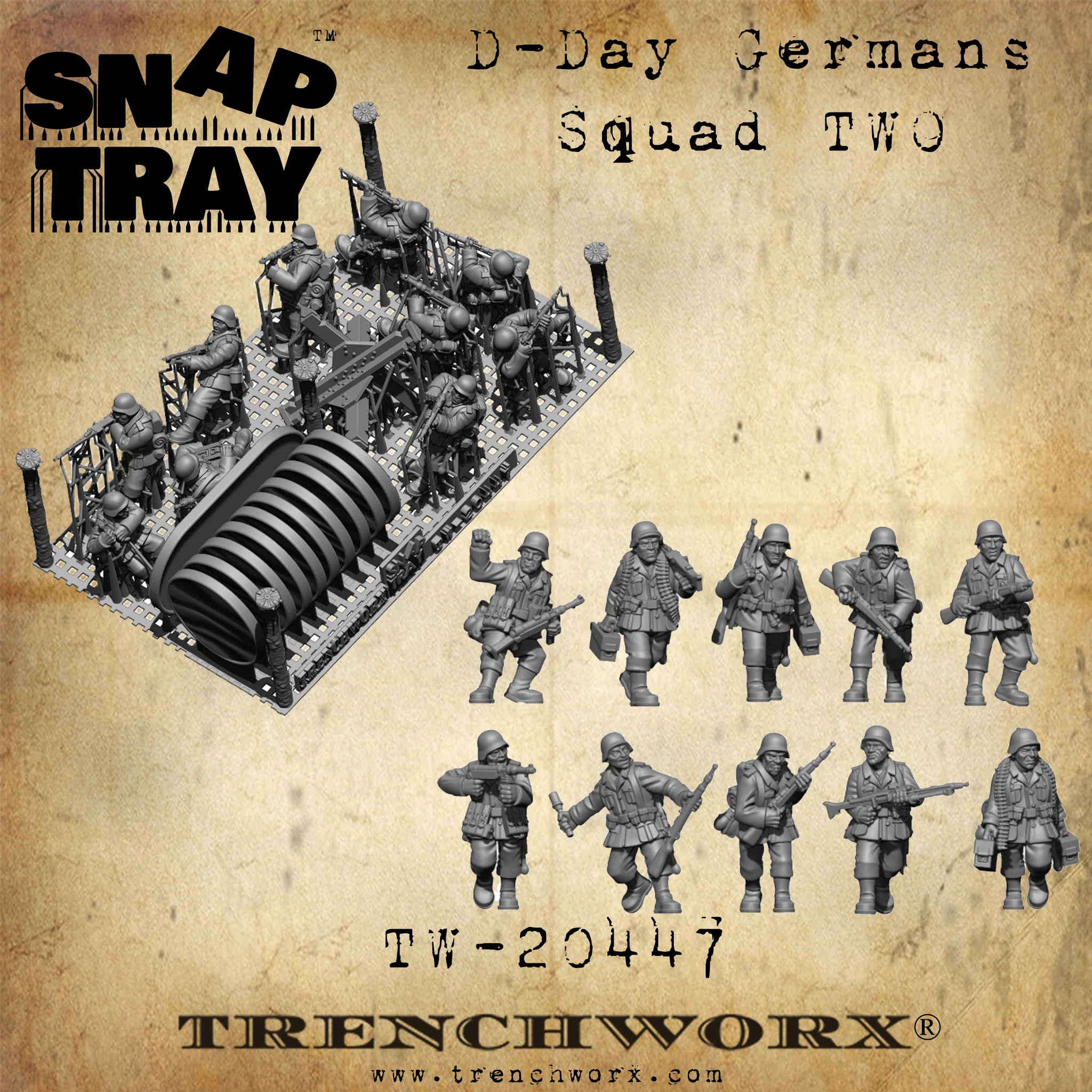 D-Day German Infantry squad Two - snap tray